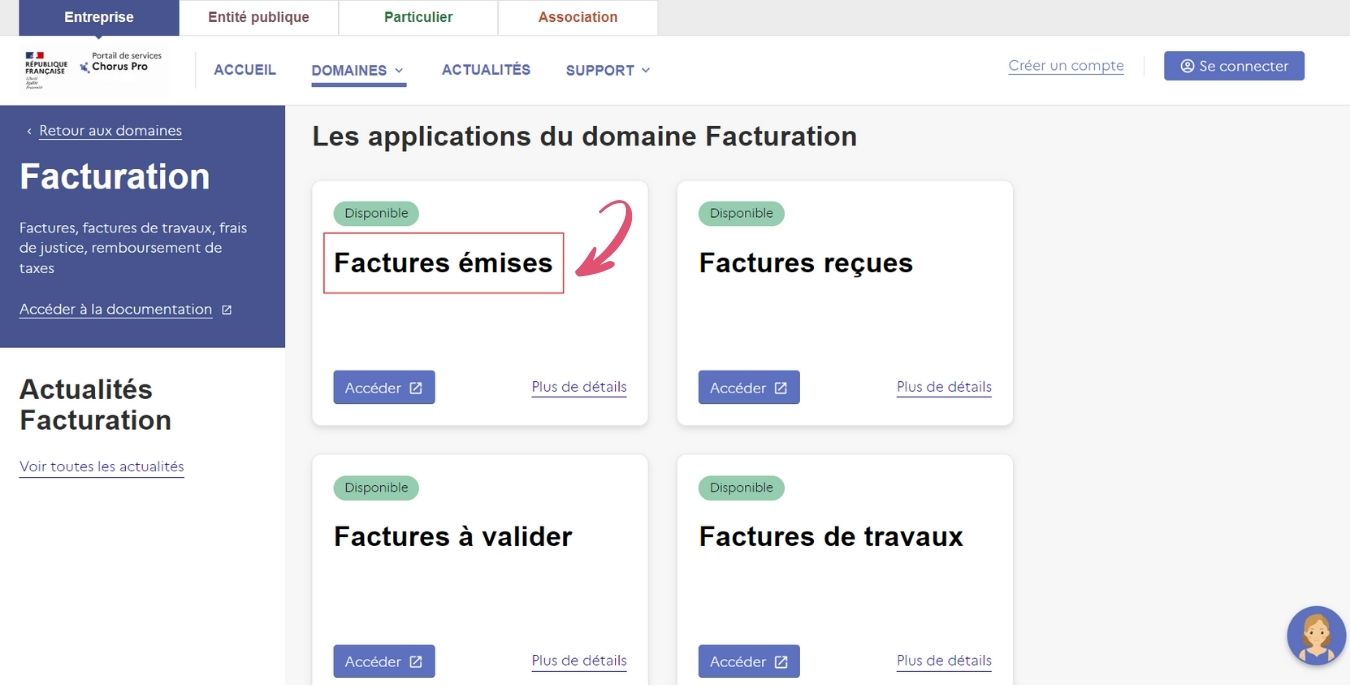 Application Factures émises Chorus Pro