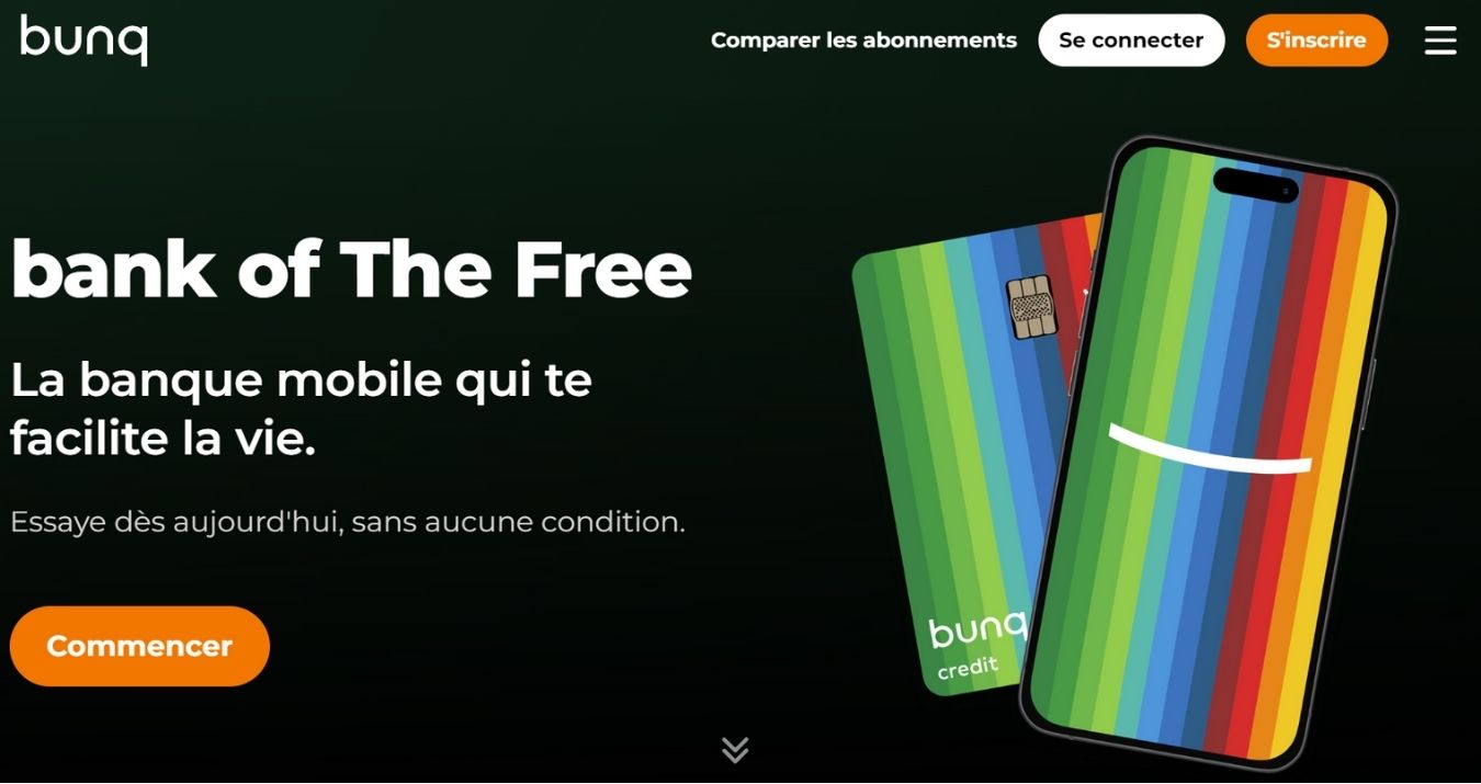 Interface de la banque en ligne pour association Bunq