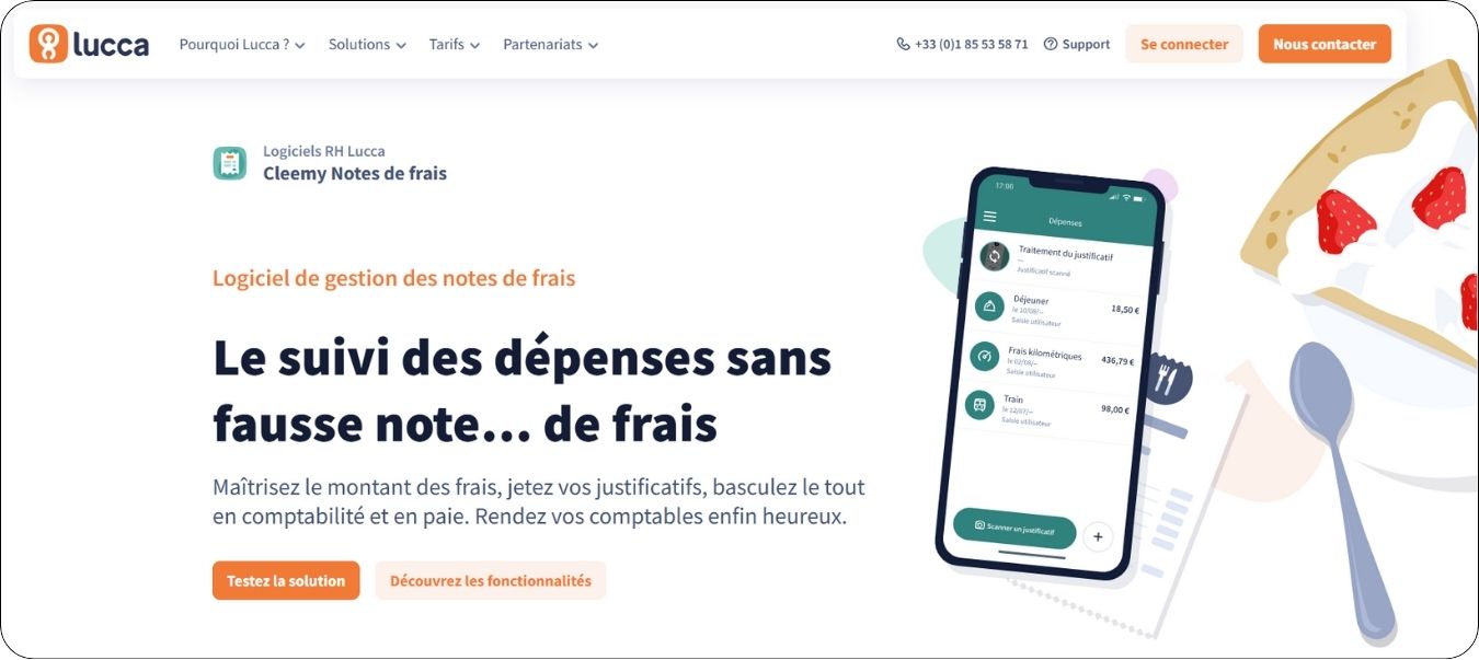 Interface du logiciel de notes de frais Cleemy