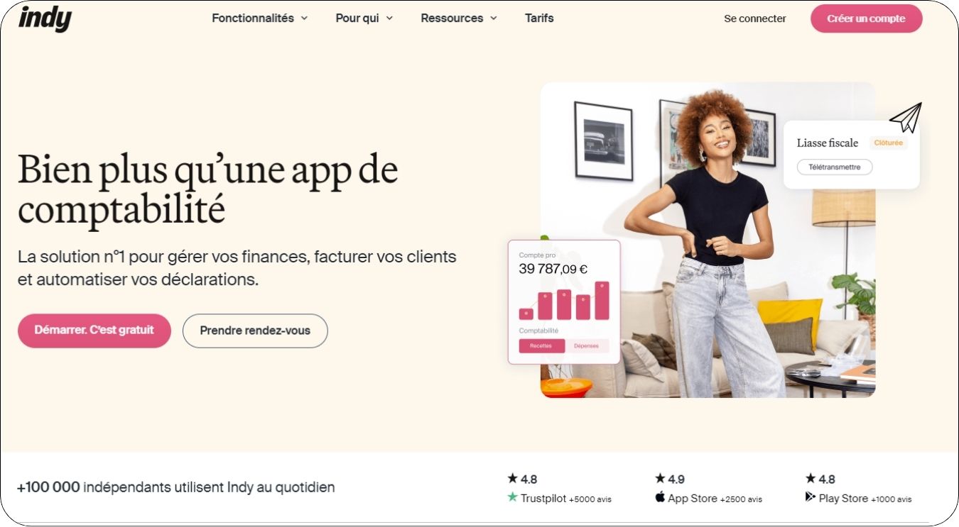 Interface de l'application Indy