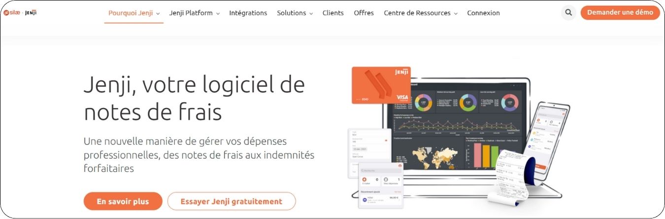 Interface du logiciel de notes de frais Jenji