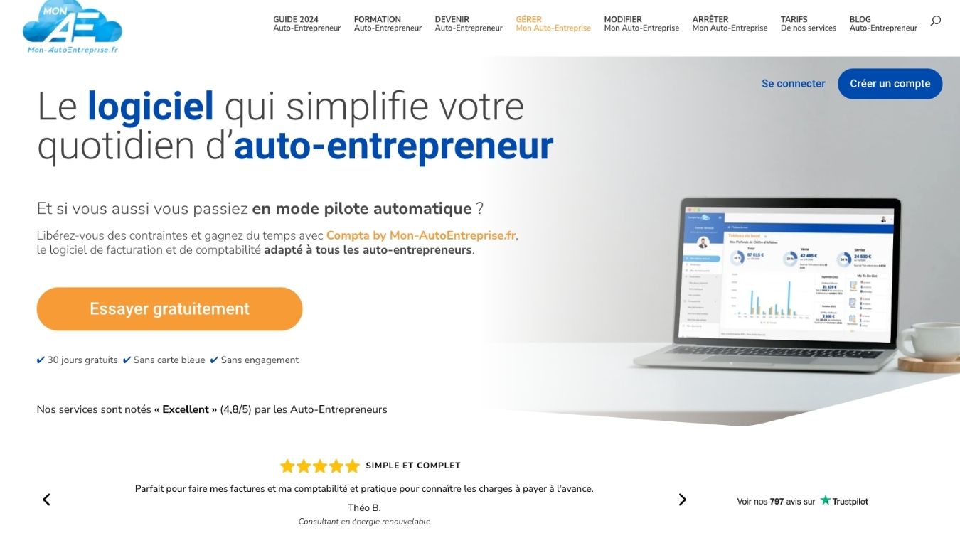 Interface mon auto-entreprise