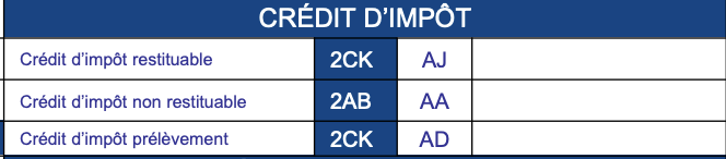 crédit d'impôt 2561