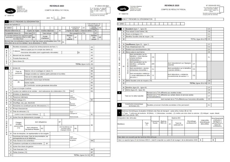 La Déclaration 2035 ou liasse fiscale des professions libérales